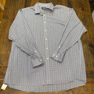 Lauren Ralph Lauren Men Big Fit Performance Stretch Plaid Dress Shirt 18.5 34/35